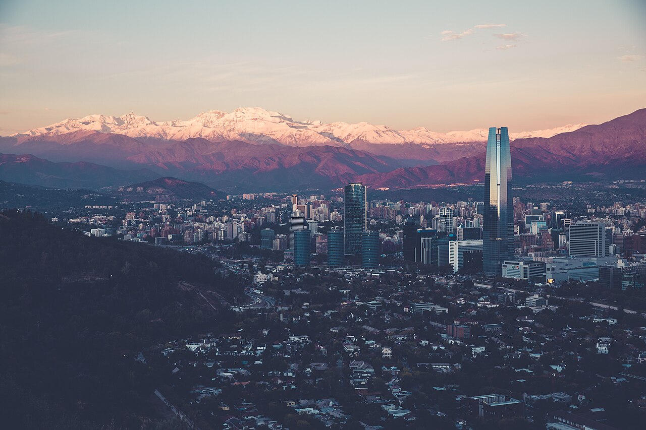 Vista panorámica de Santiago, Chile